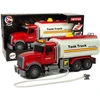 Lean Toys Baltas Žaislinis Kuro Cisternos Sunkvežimis su Šviesomis ir Garsais