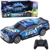 Lean Toys Nuotoliniu būdu valdomas RC lenktyninis automobilis su šviečiančiu korpusu
