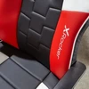 Xrocker „Saturn“ vidutinio atlošo ratukų elektroninio sporto žaidimų kėdė vaikams ir paaugliams – juoda/raudona