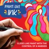 „Sharpie“ – kūrybiniai žymekliai, akriliniai dažų rašikliai – teptuko galiukais, vandens pagrindo dažų žymekliai – juodi – 6 vnt. (2218069)