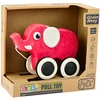 Lean Toys Raudonas dramblys su virvele ir švilpukais