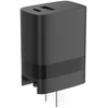 „Speedlink“ – kelioninis įkroviklis su USB-A ir USB-C 15 W jungtimis, skirtas JAV, JK ir ES, juodas