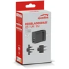 „Speedlink“ – kelioninis įkroviklis su USB-A ir USB-C 15 W jungtimis, skirtas JAV, JK ir ES, juodas