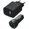 „Speedlink“ – sieninio ir automobilinio įkroviklio rinkinys, USB-A ir USB-C, 15 W, juodas