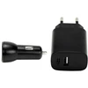 „Speedlink“ – sieninio ir automobilinio įkroviklio rinkinys, USB-A ir USB-C, 15 W, juodas