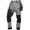 Spodnie Kelnės Džinsinės darbo kelnės, sutvirtintos „Cordura“ audiniu, nuimamos kišenės dėklams, pilkos, XS dydis