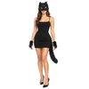 4-piece cat/fox costume, juodas, Glimz