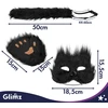 4-piece cat/fox costume, juodas, Glimz