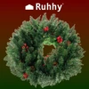 Ruhhy Kalėdinis vainikas durims Dekoratyvinis ornamentas Ornamentas 60cm Tankus XXL