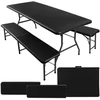 Stół Gardlov Folding garden table 180cm + 2 benches - juodas