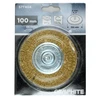 Szczotka 100 mm vielinis diskinis šepetys, gofruota viela, padengtas žalvariu, su 6 mm kotu