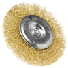 Szczotka 100 mm vielinis diskinis šepetys, gofruota viela, padengtas žalvariu, su 6 mm kotu