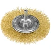 Szczotka 100 mm vielinis diskinis šepetys, gofruota viela, padengtas žalvariu, su 6 mm kotu