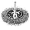 Szczotka 50 mm vielinis diskinis šepetys, gofruota viela, nerūdijantis plienas, su 6 mm kotu
