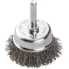 Szczotka 50 mm vielinis taurės formos šepetys, gofruota plieninė viela, su 6 mm kotu