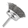 Szczotka 50 mm vielinis taurės formos šepetys, gofruota plieninė viela, su 6 mm kotu