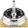 Szczotka 75 mm vielinis šepetys puodelio formos, gofruota viela, padengtas žalvariu, su 6 mm kotu
