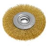 Szczotka Vielinis diskinis šepetys 125 x 20 mm, gofruota viela, padengta žalvariu
