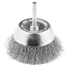 Szczotka Vielinis taurės formos šepetys, 50 mm, gofruota viela, INOX, su 6 mm kotu