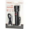 Orno Pakraunamas LED žibintuvėlis VIRONE Tactical, 12W, 800lm, pakraunamas USB, juodos spalvos