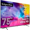 Kruger & Matz „KrugerMatz“ 75 colių QLED UHD išmanusis DVB-T2/S2 H.265 Hevc televizorius