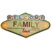 Sieninis šviestuvas TelForceone RETRO Metal Sign LED Welcome Family"Forever" šviesiai