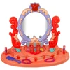 Lean Toys Kosmetinis staliukas su veidrodžiu, raudonas