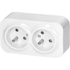 Orno „ToDo“ dvigubas lizdas 2x2P+Z, 16A/230VAC, IP20, baltas, 10 vnt.