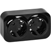 Orno „ToDo“ dvigubas lizdas 2x2P+Z, 16A/230VAC, IP20, Schuko, juodas, 10 vnt.