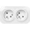 Orno „ToDo“ dvigubas lizdas 2x2P+Z, 16A/230VAC, IP20, baltas, 10 vnt.