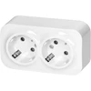 Orno „ToDo“ dvigubas lizdas 2x2P+Z, 16A/230VAC, IP20, Schuko, baltas