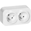 Orno „ToDo“ dvigubas lizdas 2x2P+Z, 16A/230VAC, IP20, baltas, 10 vnt.
