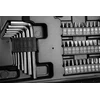 TOPTOOLS Antgalių ir galvučių rinkinys su tekškle TOP TOOLS, 3/8", su atsuktuvu, terkšle ir raktais, 63 vnt.