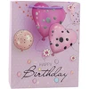 Lean Dovanų maišelis gimtadieniui Happy Birthday su balionais 32 x 26 x 12 cm