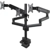 Uchwyt „Maclean“ stalo laikiklis 3 LCD monitoriams, VESA 75x75 ir 100x100, 2x USB 3.0, 17–27", 3x7 kg, MC-811