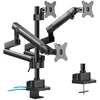 Uchwyt „Maclean“ stalo laikiklis 3 LCD monitoriams, VESA 75x75 ir 100x100, 2x USB 3.0, 17–27", 3x7 kg, MC-811