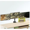 Uchwyt „Maclean“ stalo laikiklis 3 LCD monitoriams, VESA 75x75 ir 100x100, 2x USB 3.0, 17–27", 3x7 kg, MC-811