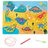 Lean Toys Medinė magnetinė dėlionė dinozaurai