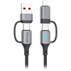 USB-A/C - USB-C/Lightning kabelis Miccell VQ-D145, 240W, 1m, juodas