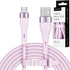 USB - microUSB kabelis 1 m silikoninis rožinis Kruger & Matz Basic