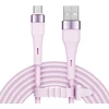 USB - microUSB kabelis 1 m silikoninis rožinis Kruger & Matz Basic