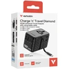 „Verbatim Charge 'n' Travel“ 100 W universalus kelioninis adapteris su ištraukiamu laidu, juodas