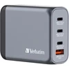 Verbatim GNC-100 GaN įkroviklis, 4 prievadų, 100 W, USB-A/USB-C