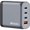 Verbatim GNC-140 GaN įkroviklis, 4 prievadų, 140 W, USB-A/USB-C