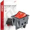 Raudonas stačiakampis jungiklis 12v 230v su apšvietimu BU02 amio-03613