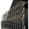 Grąžtas Wiertła HSS-CNC metalo grąžtai, 124°, „Pro-Tec“, 1,5–6,5 mm, 13 vnt. rinkinys