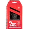 Metalinis grąžtas Top Tools HSS cilindrinis 1,5 2 7 4,5 4 5,5 5 1 3 2,5 3,5 6 ​​10 10,5 11 11,5 12 12,5 13 6,5 7,5 8 8 5 9 53,5 mm komplektas