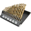 Grąžtas Wiertła HSS-TiN metalo grąžtai 1,0–10,0 mm, 19 vnt. rinkinys