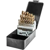 Grąžtas Wiertła HSS-TiN metalo grąžtai 1,0–13,0 mm, 25 vnt. rinkinys