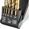 Grąžtas Wiertła HSS-TiN metalo grąžtai, 4,0–10 mm, 5 vnt. rinkinys